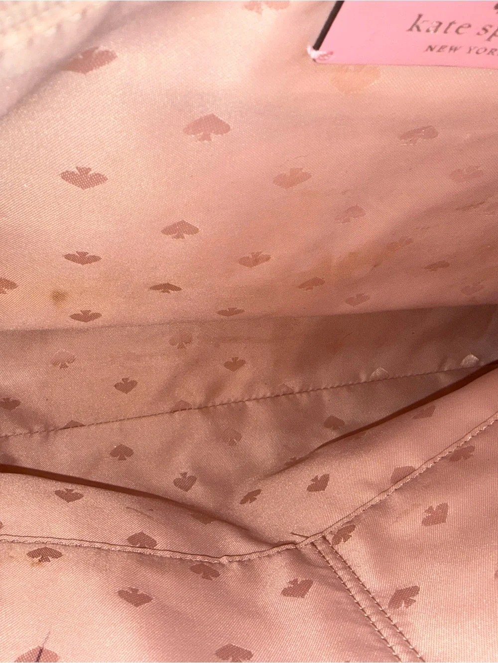 kate spade Pink Leather Tote with Ribbon Accent